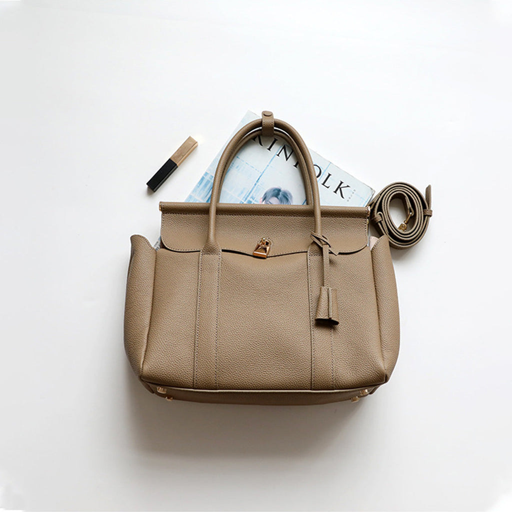 CUCUBIRD Top Grain Leather Women Work Handbag  