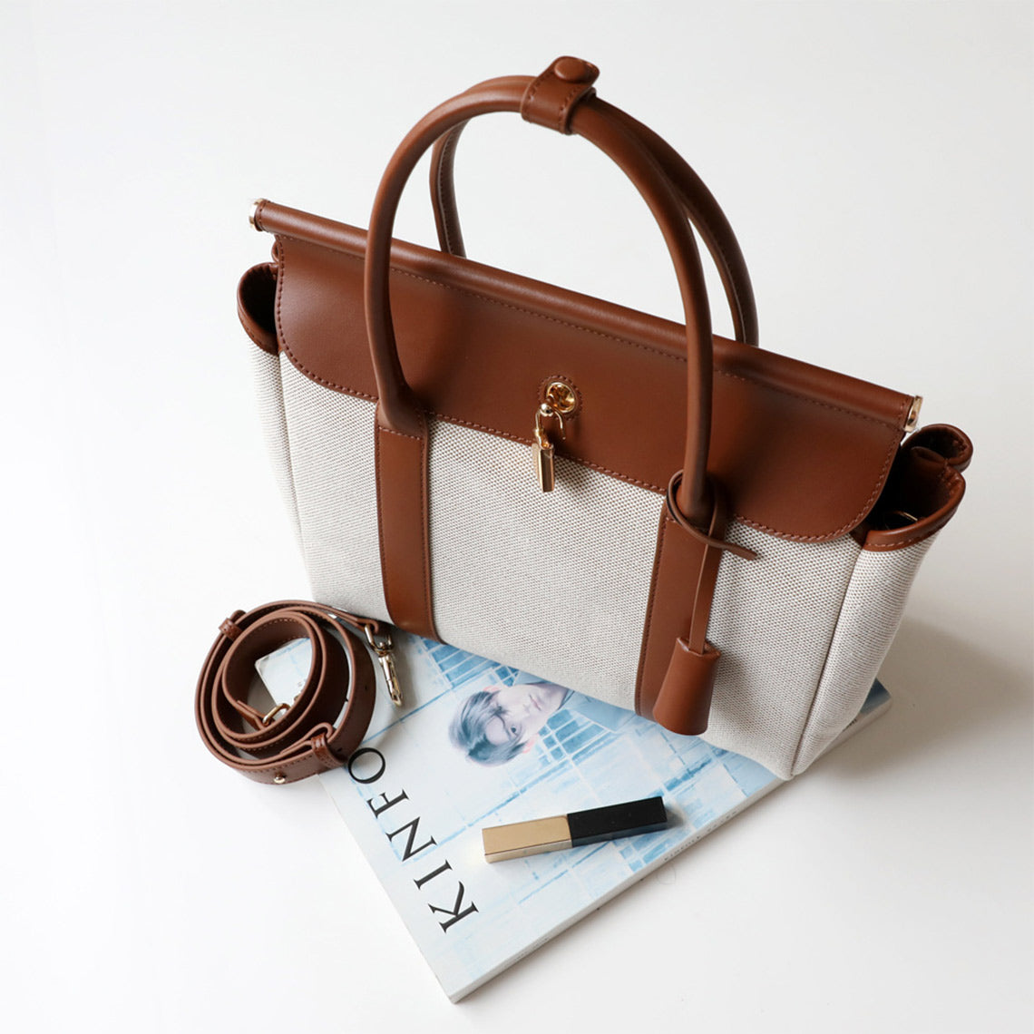 CUCUBIRD Top Grain Leather Women Work Handbag  