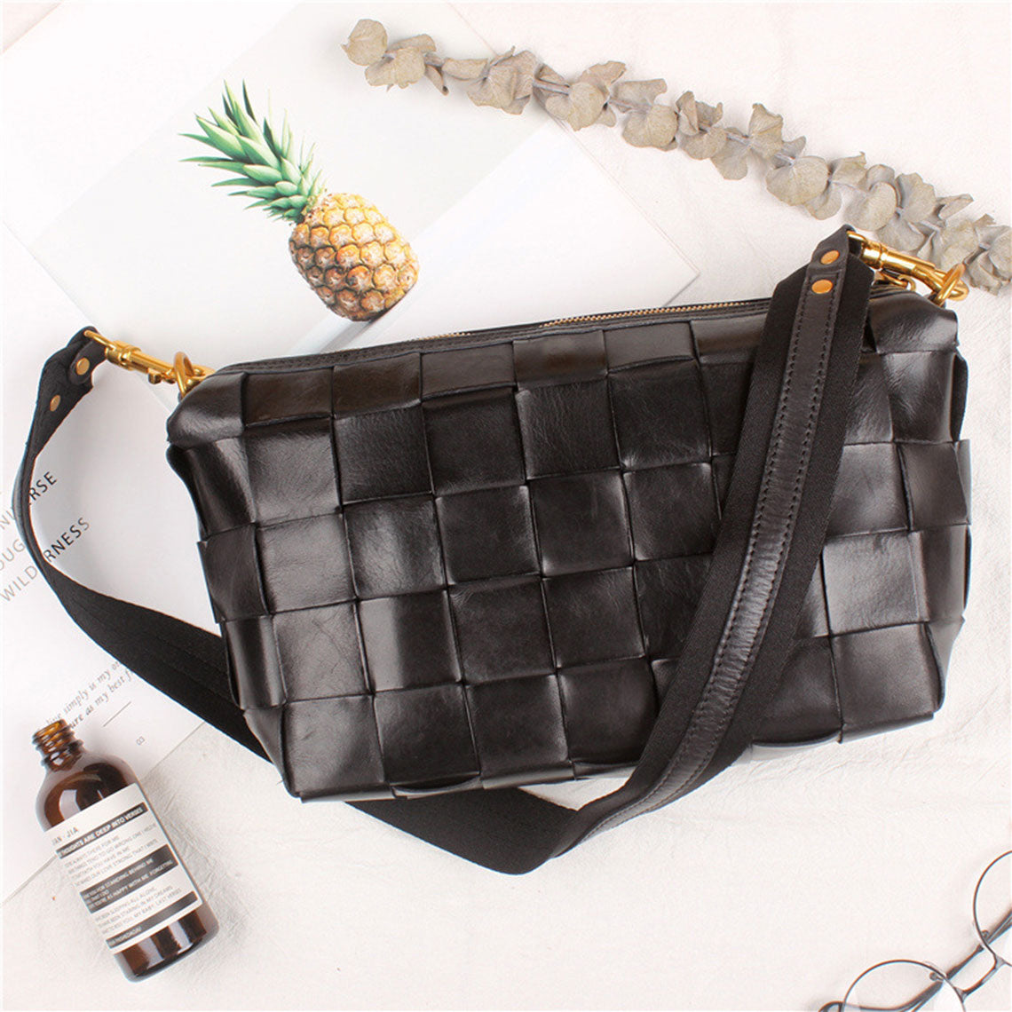 CUCUBIRD Vegetable Tanned Leather Classic Woven Bag  