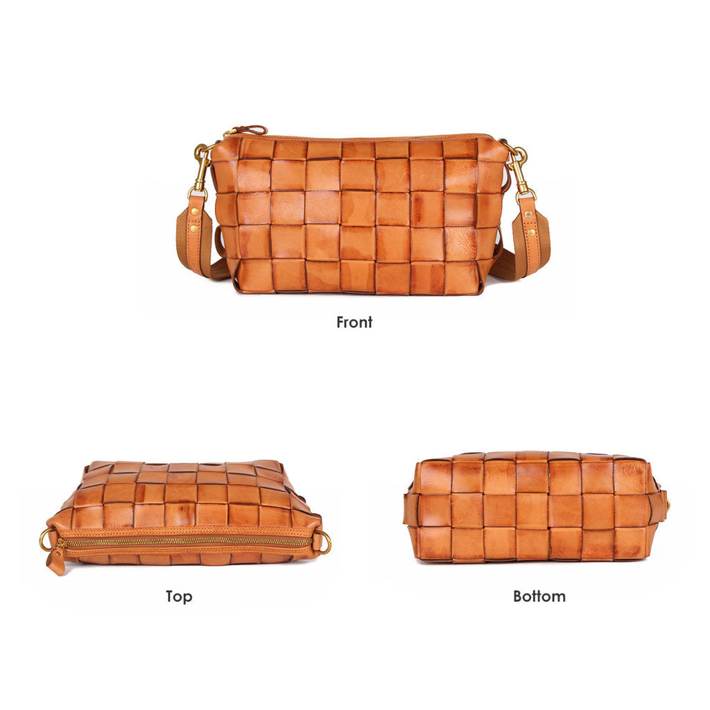 CUCUBIRD Vegetable Tanned Leather Classic Woven Bag  