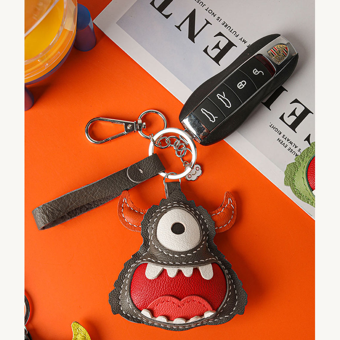 CUCUBIRD POPSEWING® Leather Little Monster Keychain Charm DIY Kit  