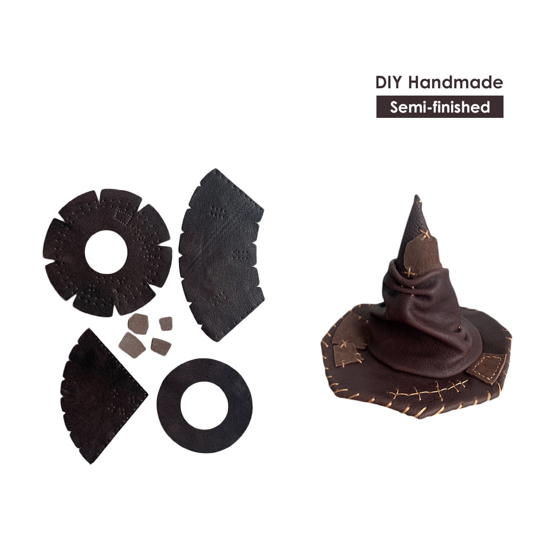 CUCUBIRD POPSEWING® Vegetable Tanned Leather Magic Hat Pendant DIY Kit  