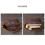 CUCUBIRD Crazy Horse Leather Men's Messenger Satchel Bag  