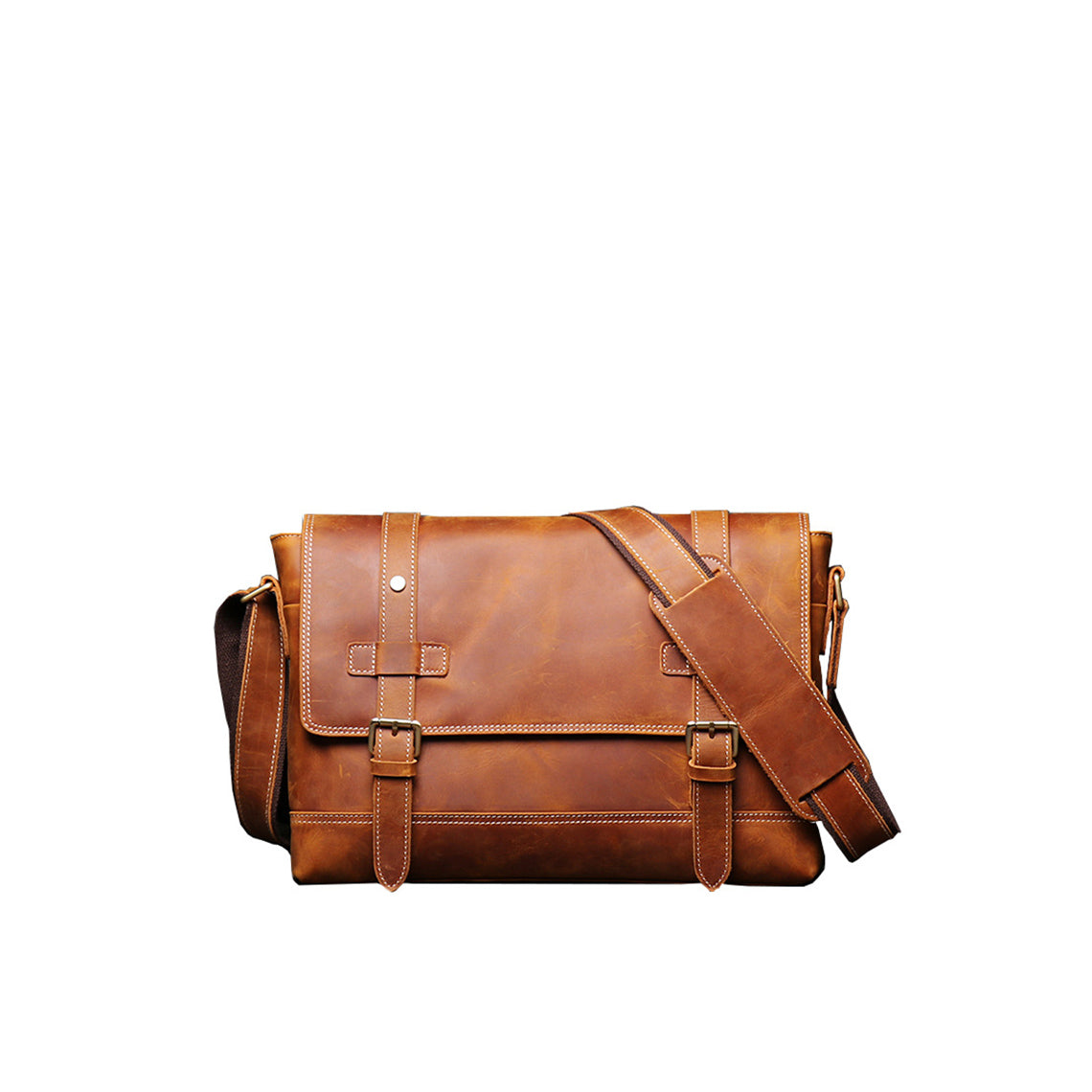Crazy Horse Leather Men's Messenger Satchel Bag – CUCUBIRD
