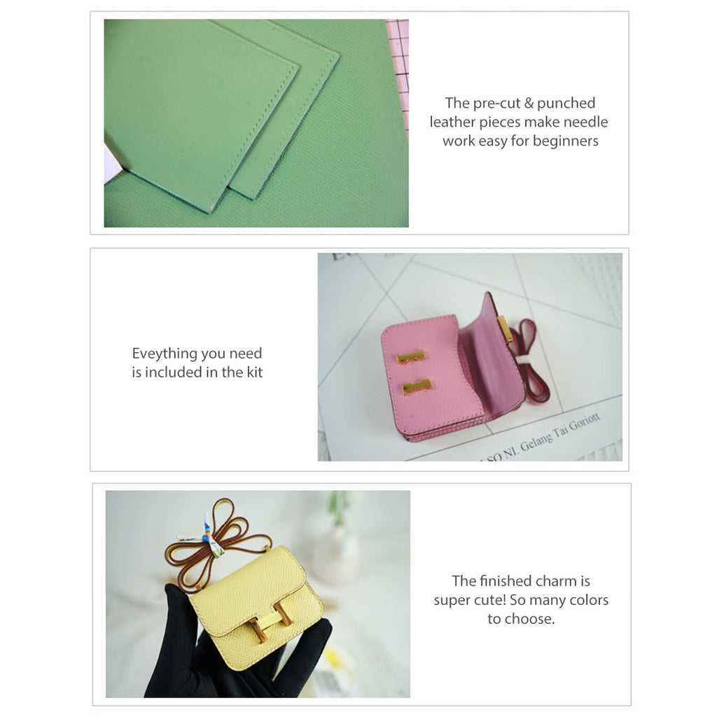 CUCUBIRD POPSEWING® Full Grain Leather Tofu Constance Bag Charm DIY Kits  