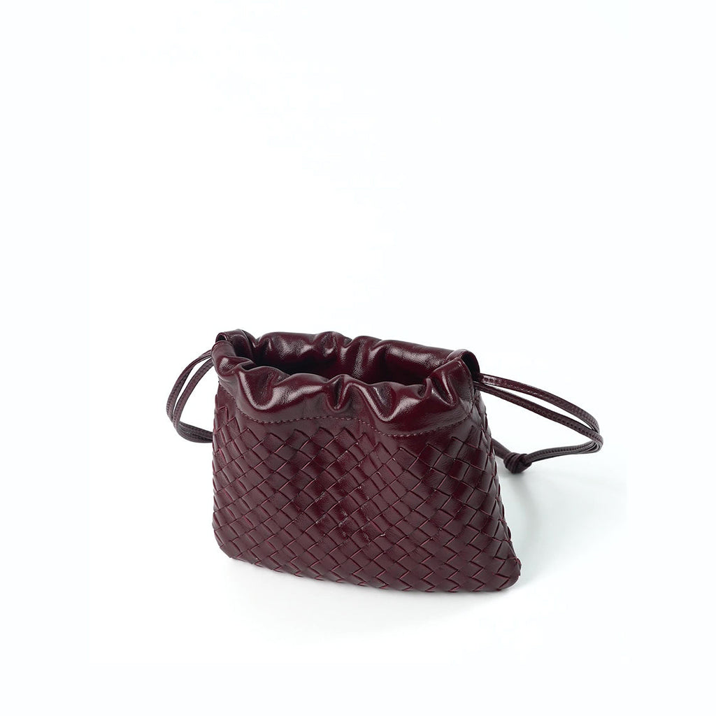 CUCUBIRD Sheep Leather Women Mini Woven Clutch  