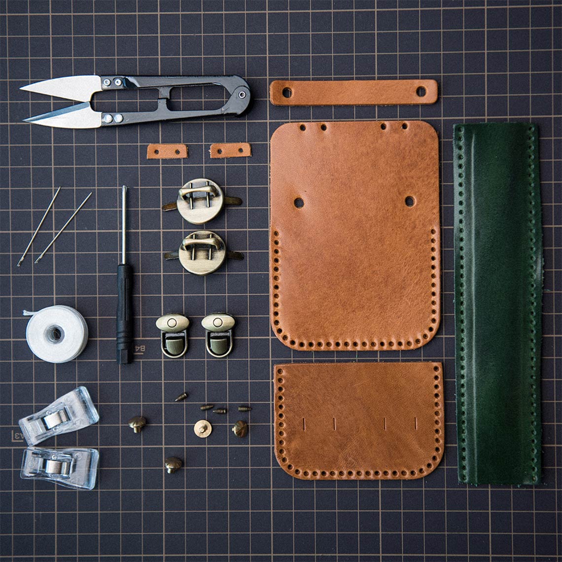 CUCUBIRD POPSEWING® Full Grain Leather Mini Satchel DIY Kit  