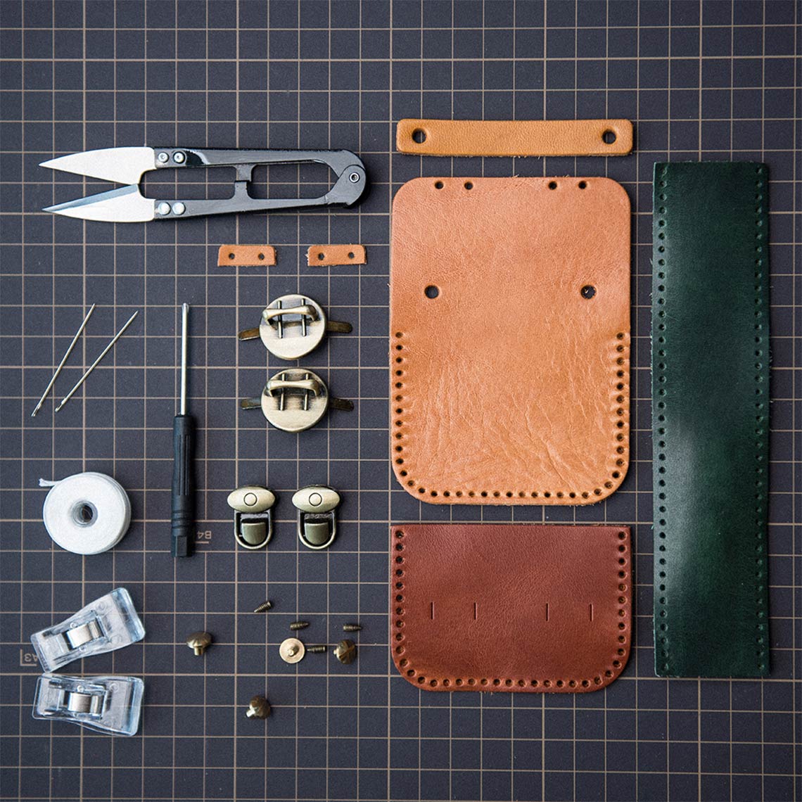 CUCUBIRD POPSEWING® Full Grain Leather Mini Satchel DIY Kit  