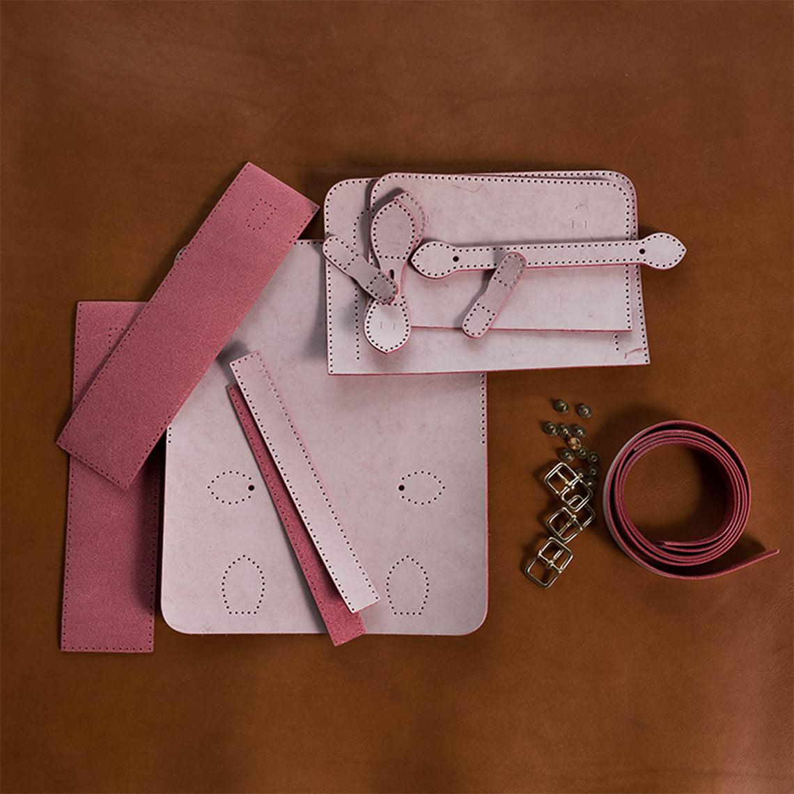 CUCUBIRD POPSEWING® Vegetable Tanned Leather Satchel Crossbody Bag DIY Kits  