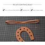 CUCUBIRD POPSEWING® Full Grain Leather Paddock Horseshoe Bag Charm DIY Kit  