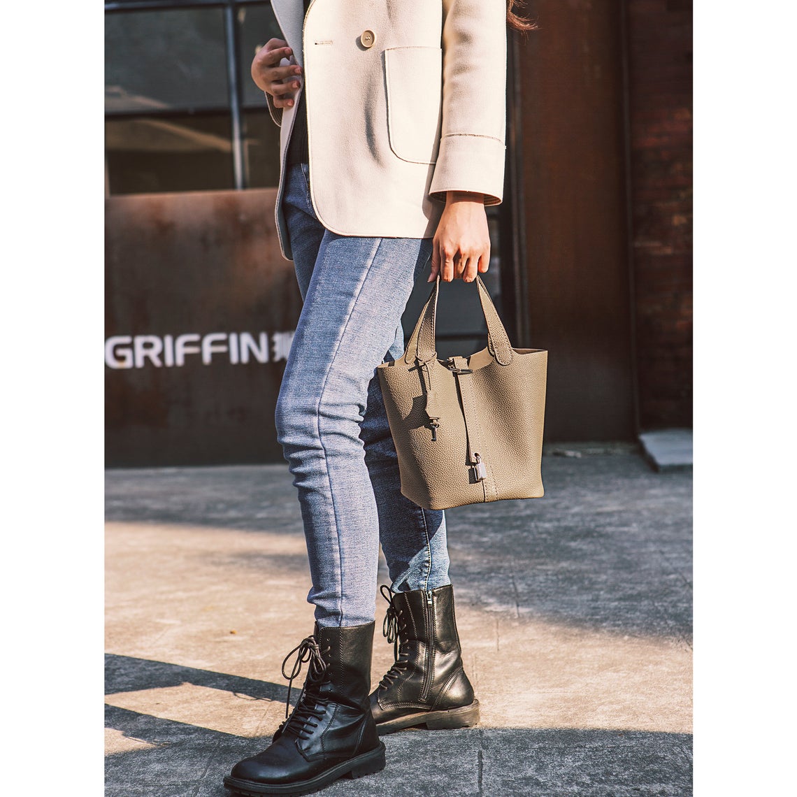 CUCUBIRD POPSEWING® Top Grain Leather Lady Picotion Lock Totes Bag DIY Kit - Price Drop at Checkout  