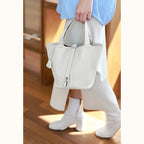 CUCUBIRD POPSEWING® Top Grain Leather Lady Picotion Lock Totes Bag DIY Kit - Price Drop at Checkout  