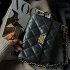 CUCUBIRD Top Grain Leather Chic Quilted Flap Bag  