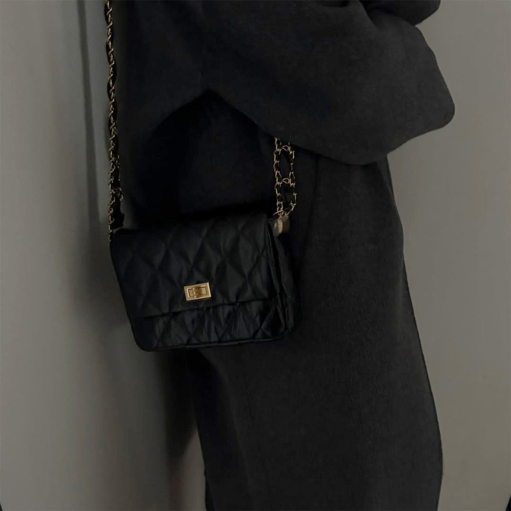 CUCUBIRD Top Grain Leather Chic Quilted Flap Bag  