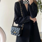 CUCUBIRD Top Grain Leather Chic Quilted Flap Bag  