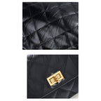 CUCUBIRD Top Grain Leather Chic Quilted Flap Bag  