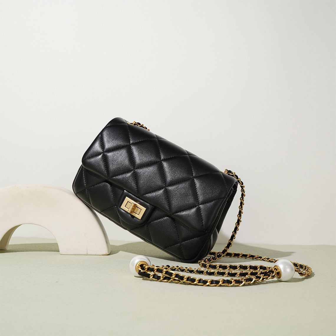 Sheep Leather Mini Quilted Chain Bag