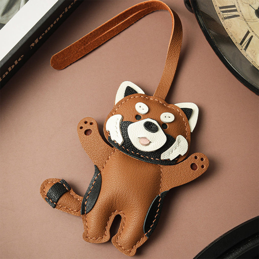 CUCUBIRD POPSEWING® Leather Raccoon Keychain Charm DIY Kit  