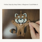 CUCUBIRD POPSEWING® Leather Raccoon Keychain Charm DIY Kit  