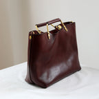CUCUBIRD Vegetable Tanned Leather Vintage Tote Handbag  