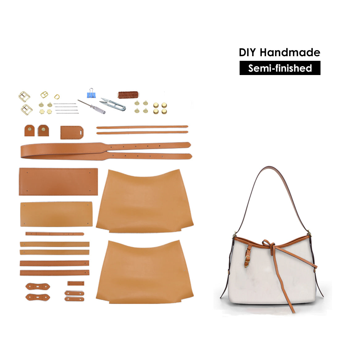 CUCUBIRD Leather Dustbag Recycle Shoulder Tote DIY Kits