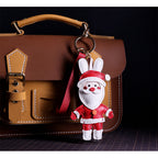 CUCUBIRD POPSEWING® Sheep Leather Christmas Santa Keychain DIY Kits  