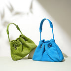 CUCUBIRD Suede Leather Summer Drawstring Shoulder Bag  