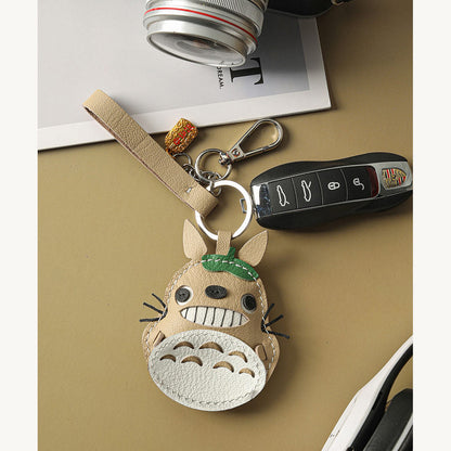 CUCUBIRD POPSEWING® Sheep Leather Totoro Cat Keychain DIY Kit  