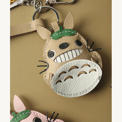 CUCUBIRD POPSEWING® Sheep Leather Totoro Cat Keychain DIY Kit  