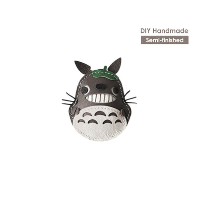 CUCUBIRD POPSEWING® Sheep Leather Totoro Cat Keychain DIY Kit  