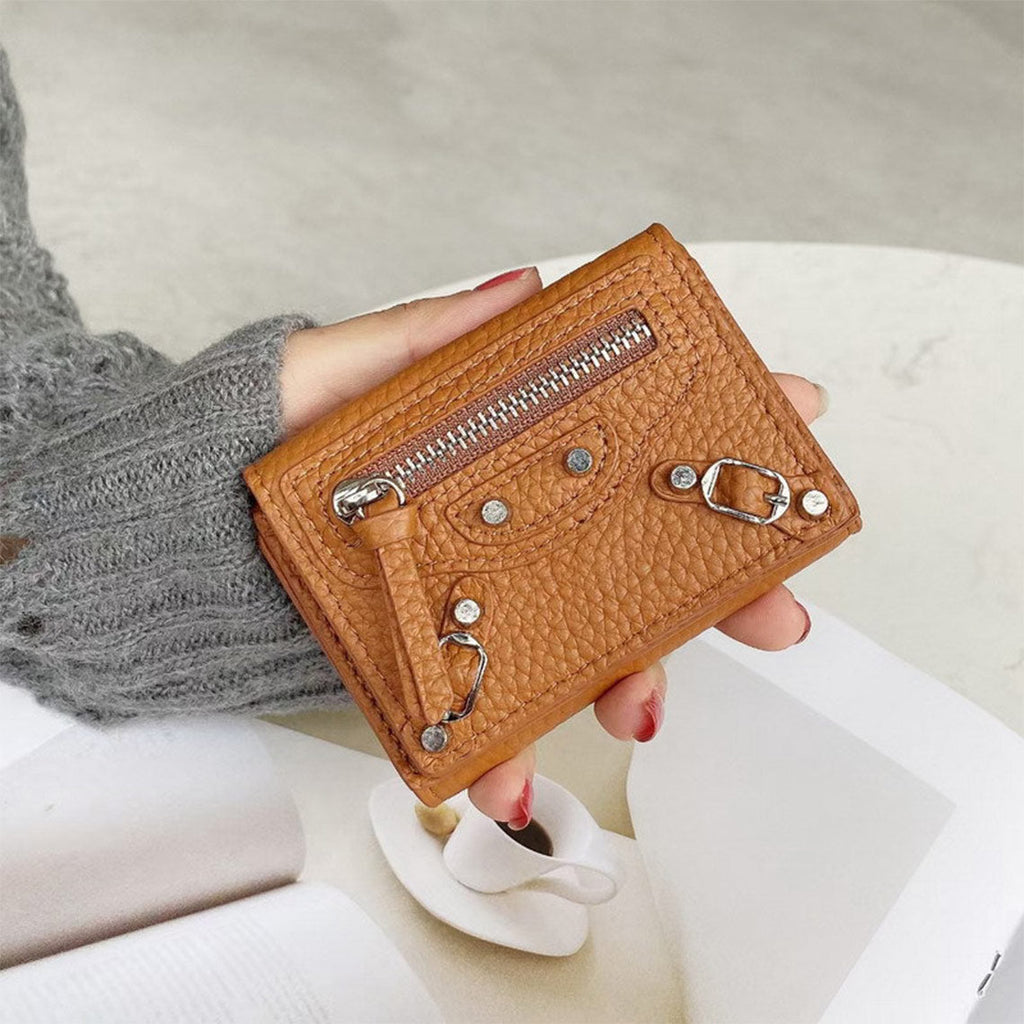 CUCUBIRD Top Grain Leather Trifold Wallet for Women  