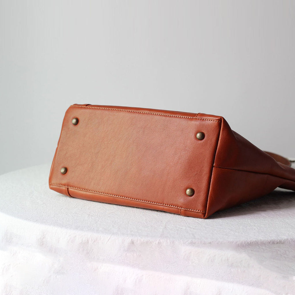 CUCUBIRD Vegetable Tanned Leather Classic Women Tote Bag  