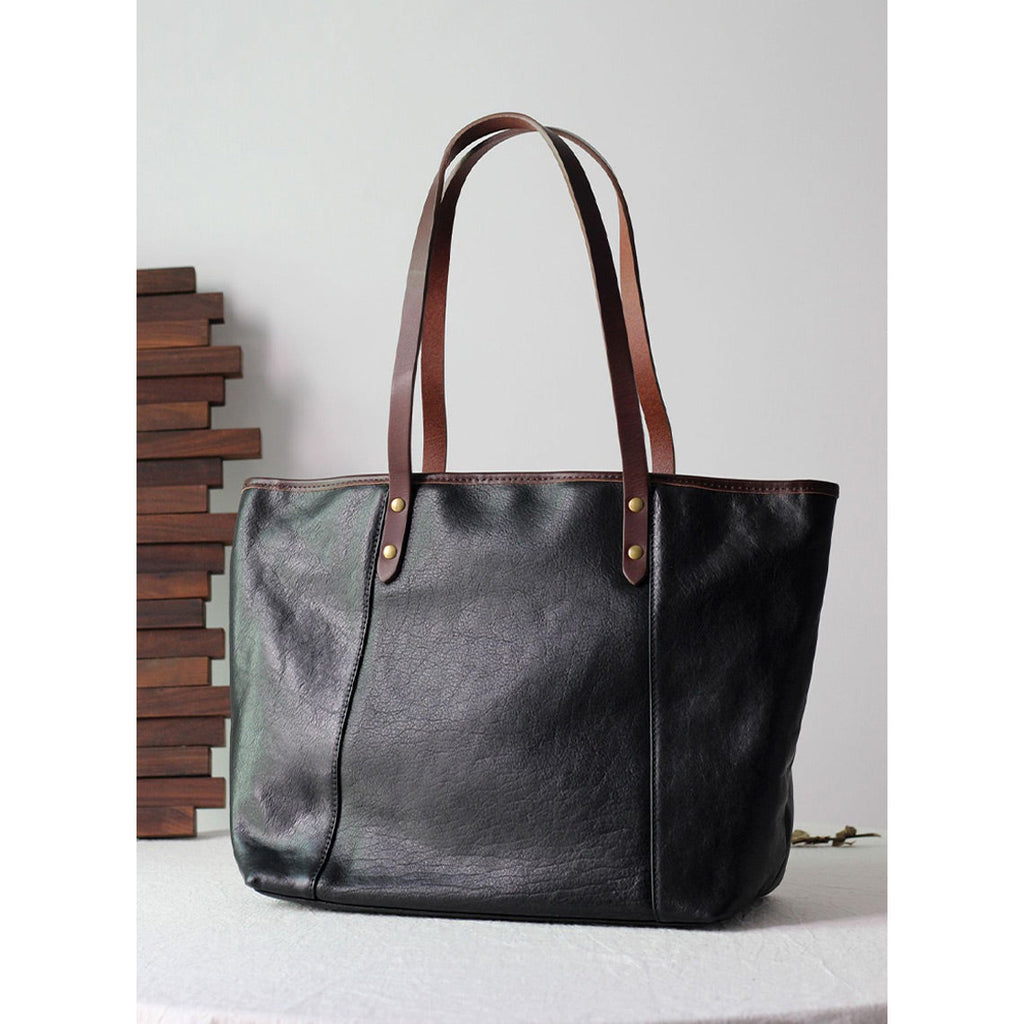 CUCUBIRD Vegetable Tanned Leather Classic Women Tote Bag  