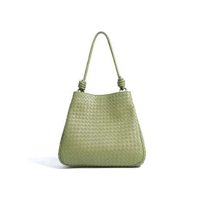 Leather Versatile Woven Tote Bag