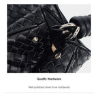 CUCUBIRD Leather Versatile Woven Tote Bag  