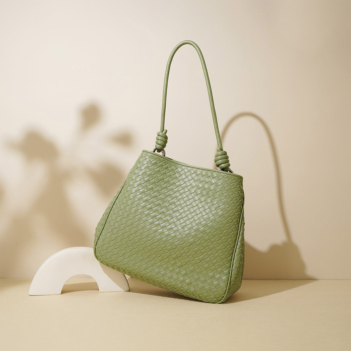 CUCUBIRD Leather Versatile Woven Tote Bag  