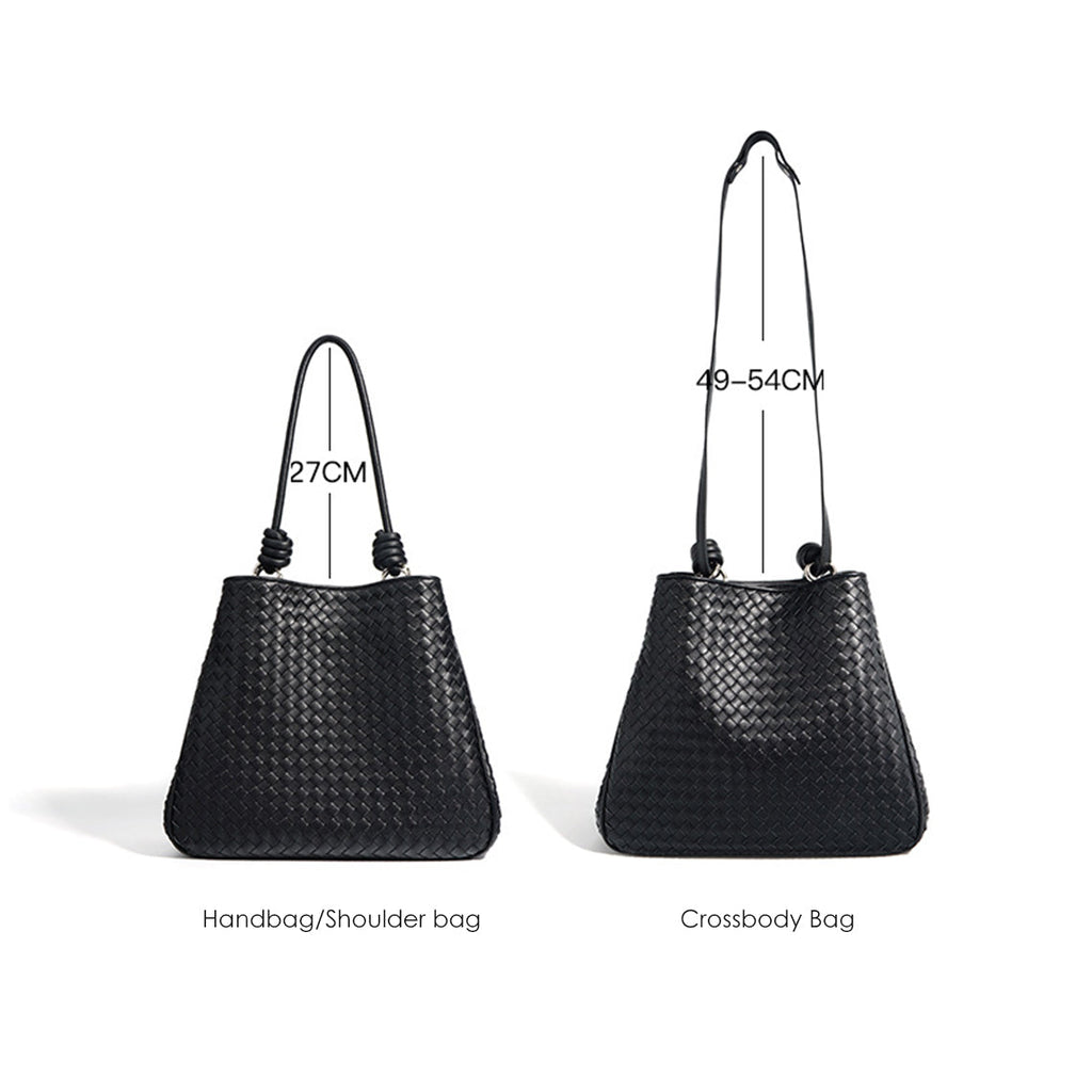CUCUBIRD Leather Versatile Woven Tote Bag  