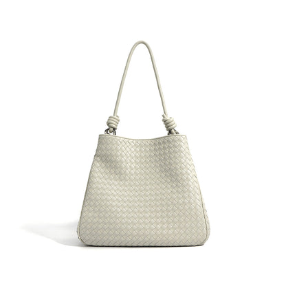 Leather Versatile Woven Tote Bag