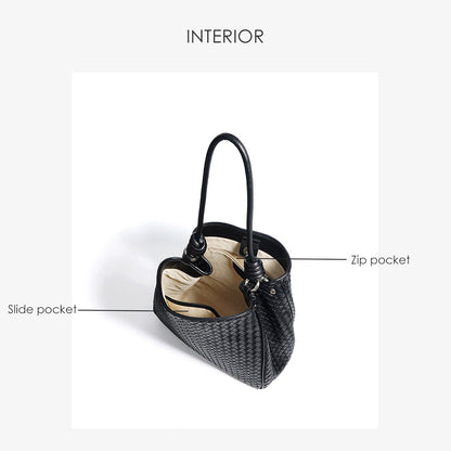 Leather Versatile Woven Tote Bag