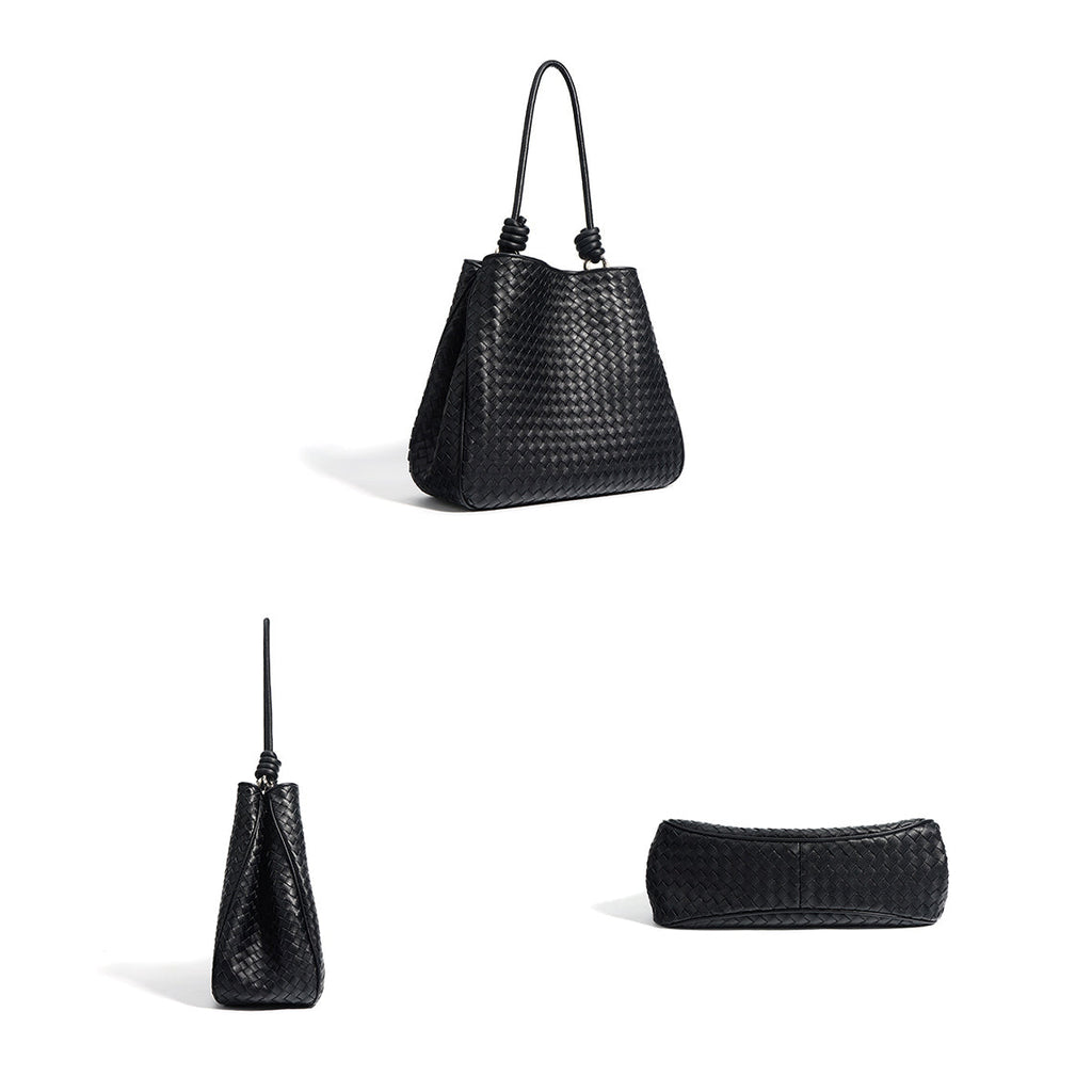 CUCUBIRD Leather Versatile Woven Tote Bag  