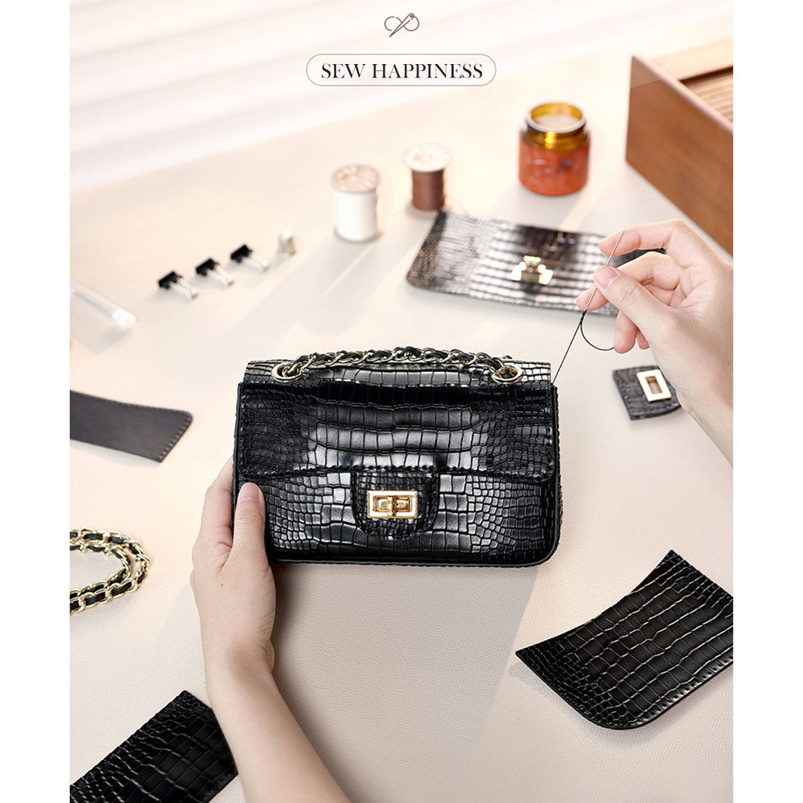 CUCUBIRD POPSEWING® Leather Small Chain Bag DIY Kit  