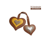 CUCUBIRD POPSEWING® Sheep Leather Double Heart Bag Charm DIY Kit  