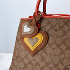 CUCUBIRD POPSEWING® Sheep Leather Double Heart Bag Charm DIY Kit  