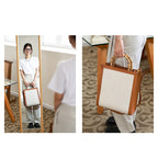 CUCUBIRD POPSEWING® Leather Dustbag Recycle Bamboo Handles Bag DIY Kit  