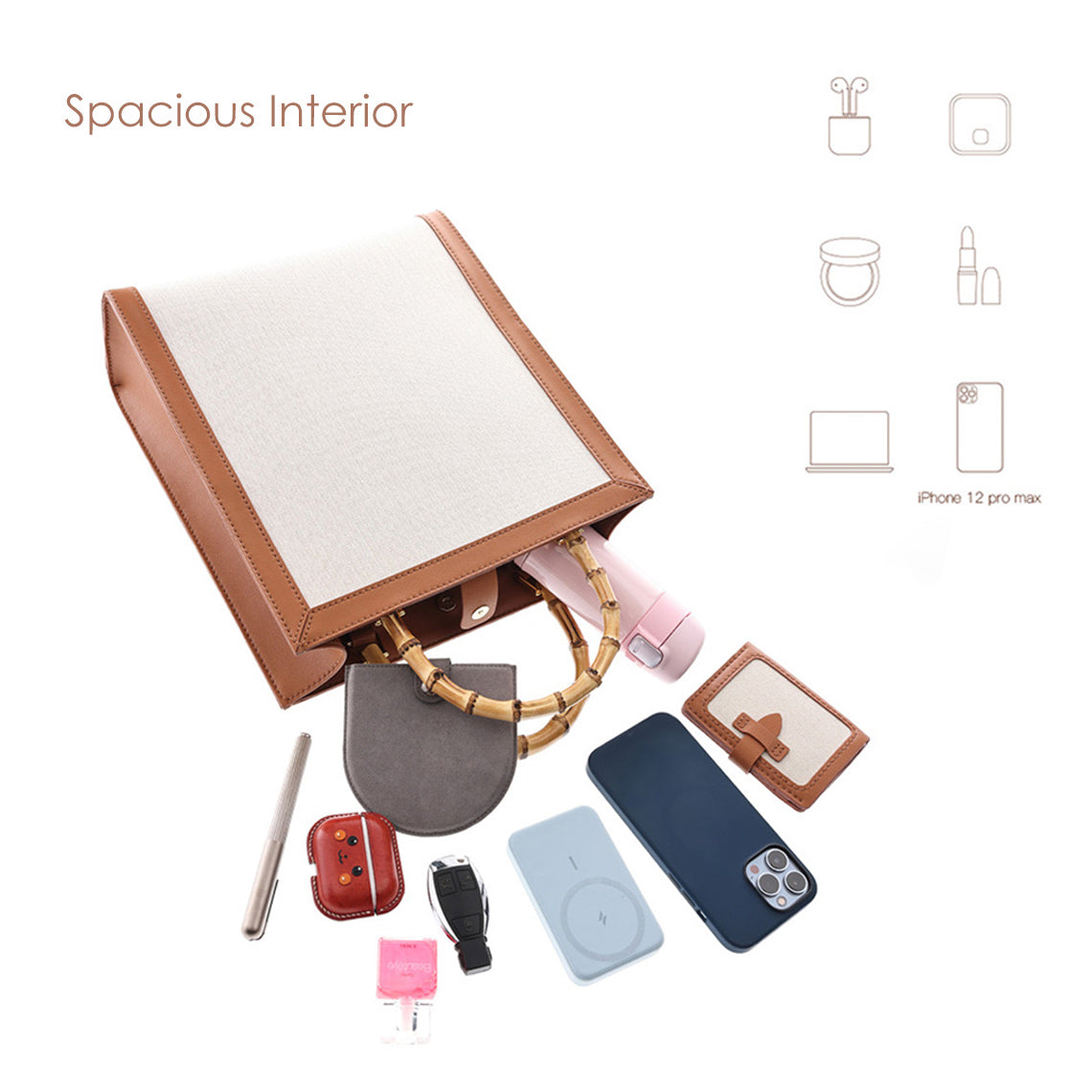 CUCUBIRD POPSEWING® Leather Dustbag Recycle Bamboo Handles Bag DIY Kit  