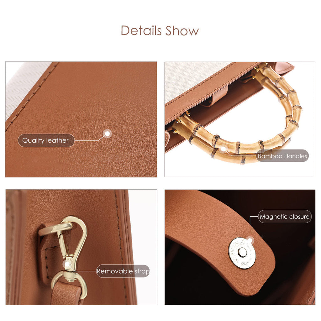 CUCUBIRD POPSEWING® Leather Dustbag Recycle Bamboo Handles Bag DIY Kit  