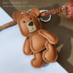 CUCUBIRD POPSEWING® Leather Little Bear Keychain Pendant DIY Kit  