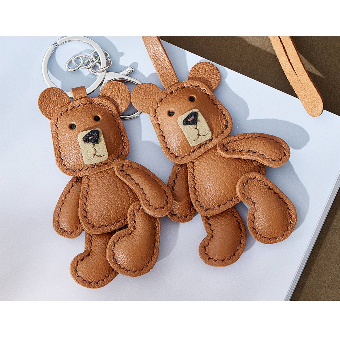 CUCUBIRD POPSEWING® Leather Little Bear Keychain Pendant DIY Kit  