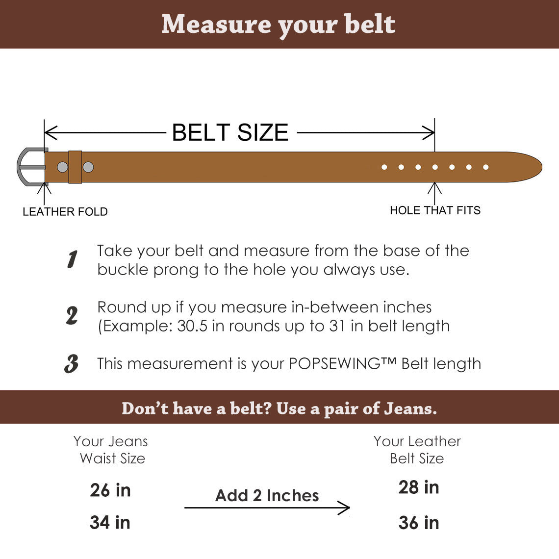 CUCUBIRD POPSEWING® Full Grain Leather Belt DIY Kit  