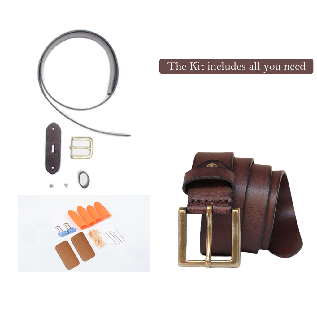 CUCUBIRD POPSEWING® Full Grain Leather Distressed Belt DIY Kit  